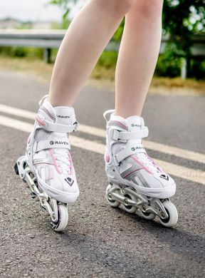 Раздвижные ролики Raven Pulse White/Pink цвет Розовый 9
