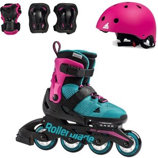 Ролики детские Rollerblade Cube комплект с защитой цвет Ментол 1