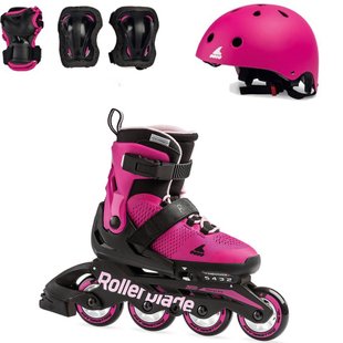 Ролики детские Rollerblade Cube комплект с защитой цвет Розовый 1