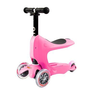 Самокат 3 в 1 з батьківською ручкою MICRO Mini2go Deluxe Plus колір Рожевий 8