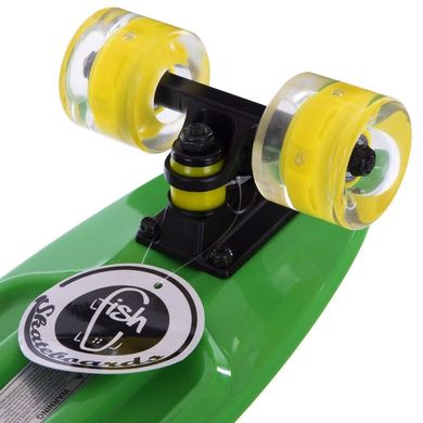 Пенни борд Fish Skateboards со светящимися колесами цвет Зелёный 3