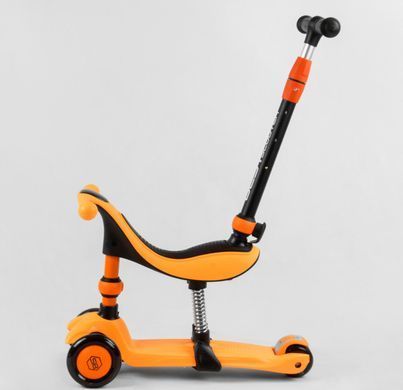 Cамокат 5в1 з сидінням і батьківською ручкою Best Scooter колір Помаранчевий 2