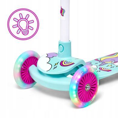 Дитячий самокат Raven Laviana LED Mint/Pink колір Ментол 6