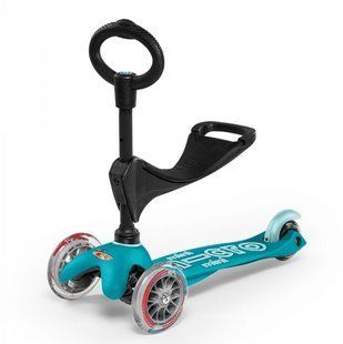 Самокат для малюків 3в1 з сидінням Micro Mini 3in1 Deluxe колір Ментол 1