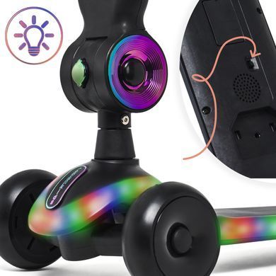 Детский самокат трансформер 2в1 Lumiloo LED Black/Neo Chrome цвет Черный 5