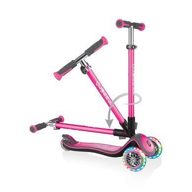 Самокат Globber Elite Deluxe Lights оригінал колір Рожевий 5