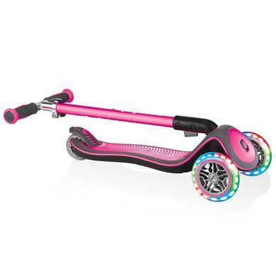 Самокат Globber Elite Deluxe Lights оригінал колір Рожевий 3