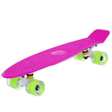 Пенни борд Fish Skateboards со светящимися колесами цвет Малиновый 2