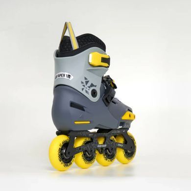 Детские ролики Rollerblade Apex charcoal-yellow  цвет Серый 4