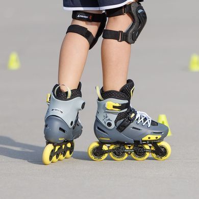 Детские ролики Rollerblade Apex charcoal-yellow  цвет Серый 11