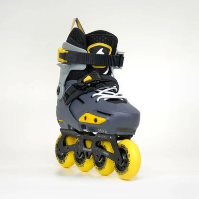 Детские ролики Rollerblade Apex charcoal-yellow  цвет Серый 3