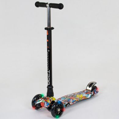 Детский трехколесный самокат Best Scooter Maxi Print цвет Черный 1