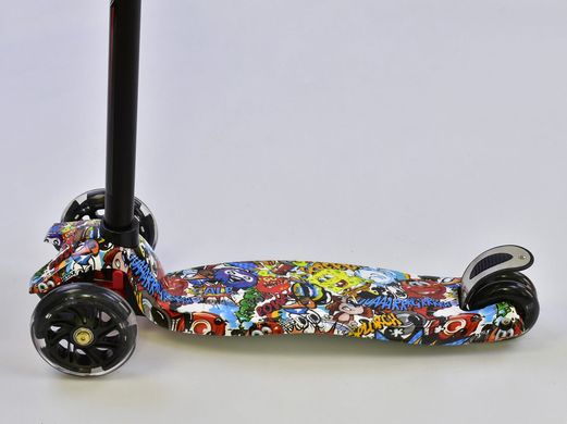 Детский трехколесный самокат Best Scooter Maxi Print цвет Черный 4